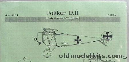 Sierra 1/48 Fokker D-II D.II DII, 48-33 plastic model kit